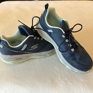 Sketchers, blue and gray tennis shoes